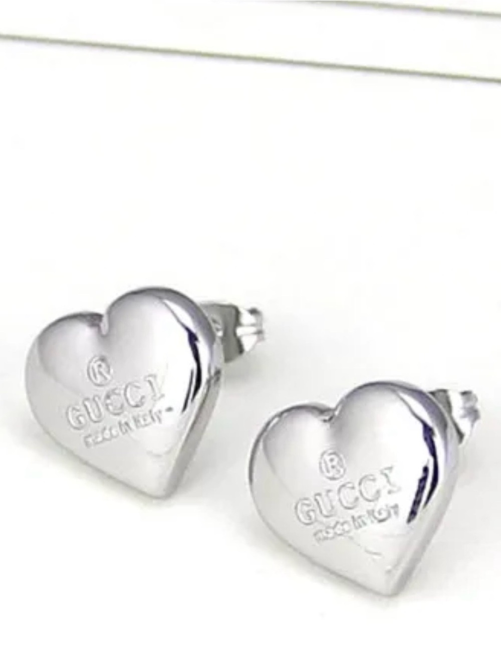 Fashion Jewelry Silver Plated Heart Logo Luxury Stud Earrings